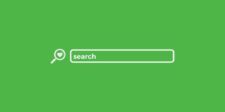 An illustration of a search bar on a green background. The search bar contains the word "search" and is accompanied by a magnifying glass icon with a heart in the center, symbolizing a search function that focuses on user preferences or interests.