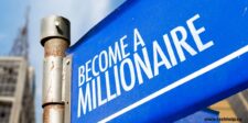 This image visually reinforces the theme of wealth and financial success. The street sign symbolically directs viewers toward the path of becoming a millionaire, aligning perfectly with the topic of books aimed at boosting one's wealth.