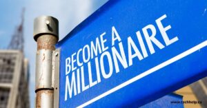 This image visually reinforces the theme of wealth and financial success. The street sign symbolically directs viewers toward the path of becoming a millionaire, aligning perfectly with the topic of books aimed at boosting one's wealth.