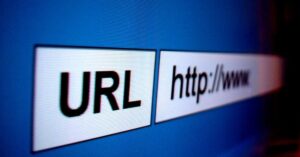 Close-up of a URL address bar on a web browser screen, illustrating the concept of vanity URLs.