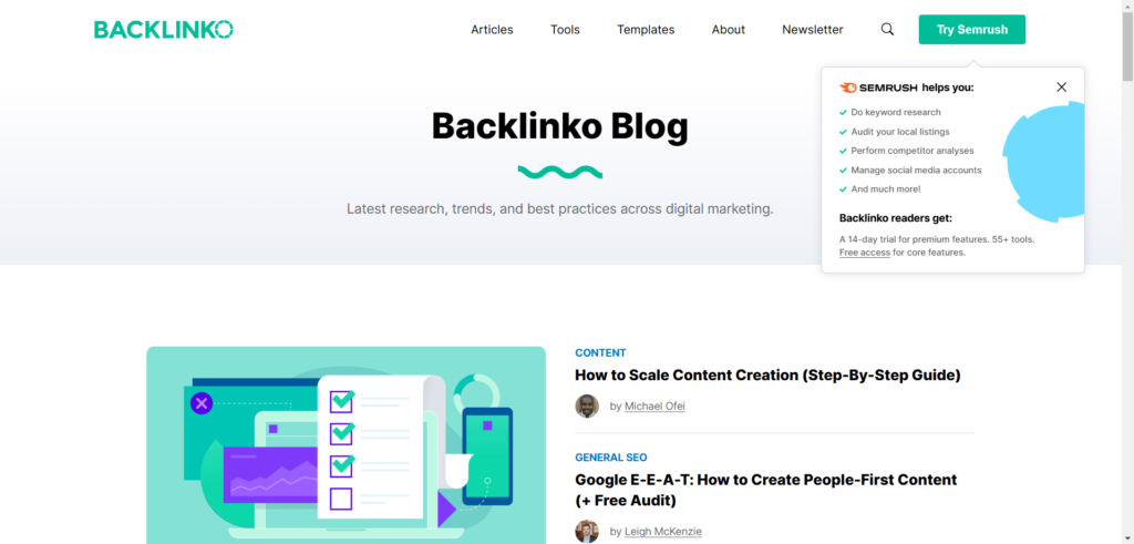 Backlinko homepage