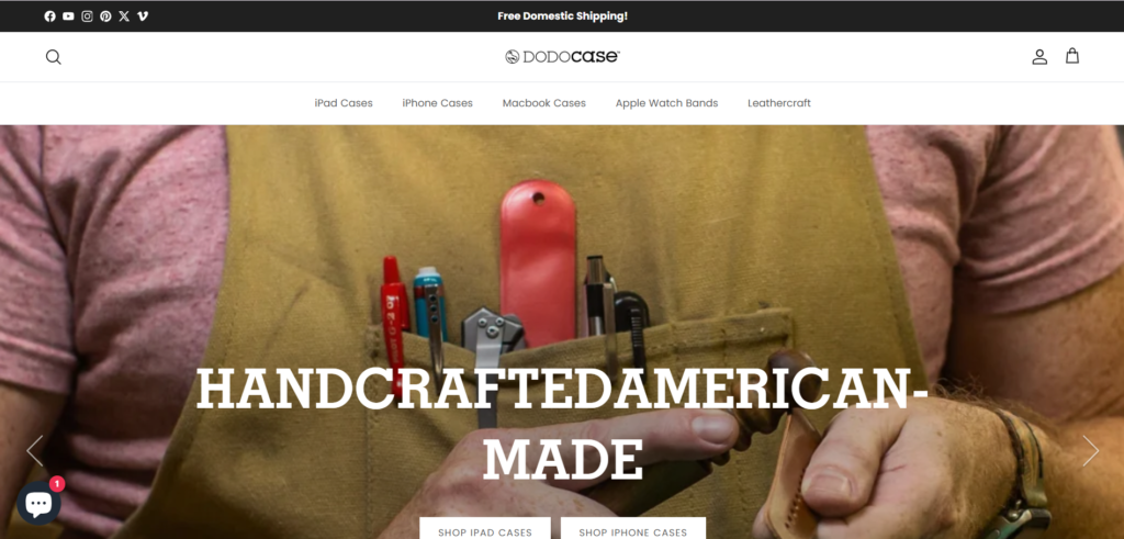 Artisan crafting with tools, showcasing handcrafted American-made products.