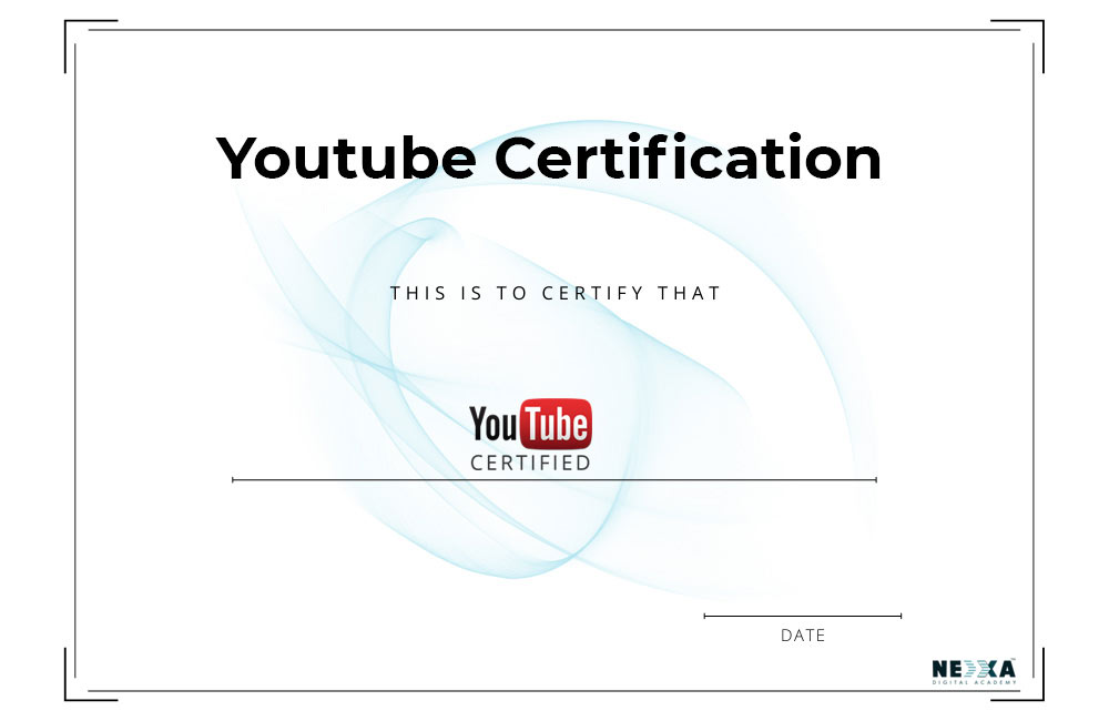 YouTube Certification template from Nexa Digital Academy.