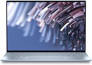 Sleek laptop with edge-to-edge display showcasing abstract design.