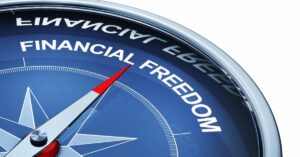 Compass pointing towards "Financial Freedom."