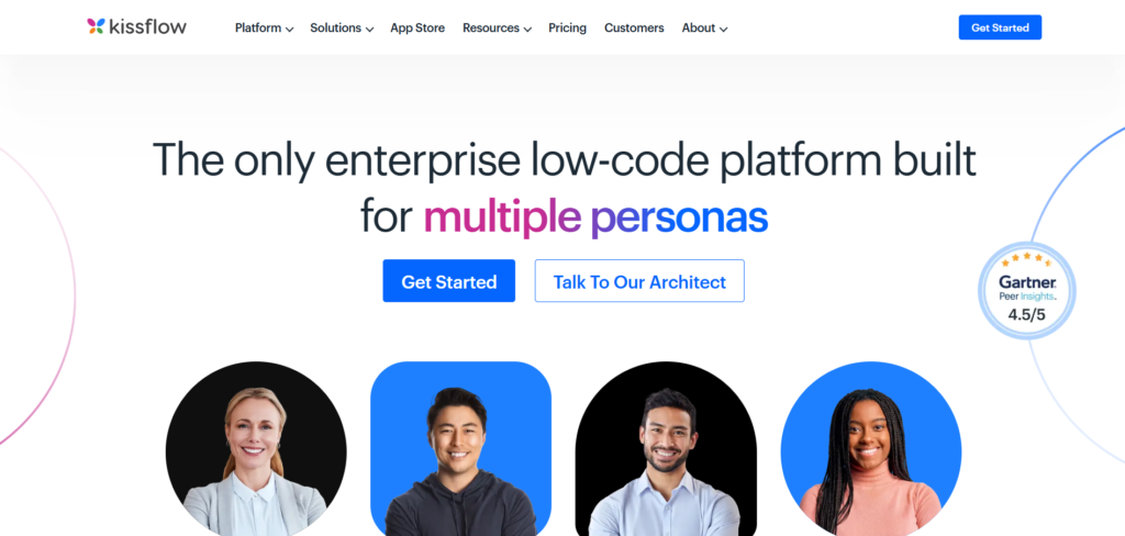 This is the homepage of Kissflow, a low-code platform for enterprise automation. Let me know if you need a summary or any specific details extracted!