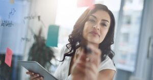 Brainstorm Session: Group discussing ideas around a conference table