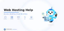 SSL vs HTTPS: What's the Difference? Web Hosting Help graphic from Tech Help Canada showing HelperX Bot with icons for domains, hosting, email, SSL, and WordPress