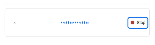 CopyHub dictation in progress with a listening waveform and the Stop button outlined