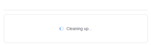 CopyHub chat box showing Cleaning up while it processes dictated text