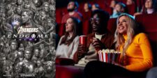 Avengers: Endgame Encore could make an old Marvel hit No. 1 again Avengers: Endgame Encore poster beside a movie theater audience watching a film.