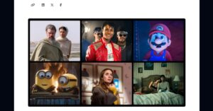 Screenshot from NBCUniversal’s 2026 box-office announcement showing six Universal film releases.