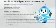 Australia’s AI inquiry presses OpenAI and Anthropic after Medicare agent incident Australian Parliament AI and data centres inquiry page with an illustrated AI robot overlaid beside the terms of reference.