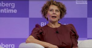Donna Langley, chairman of NBCUniversal Entertainment, speaking at Bloomberg Screentime 2026.
