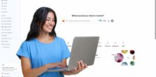 ElevenLabs v4 brings more expressive AI voices, plus a faster Turbo model Woman using a laptop in front of the ElevenLabs interface showing its AI voice and creative tools.