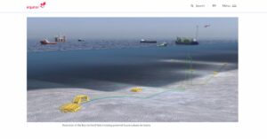 Equinor illustration of the Bay du Nord offshore project showing surface vessels and subsea infrastructure east of Newfoundland and Labrador.